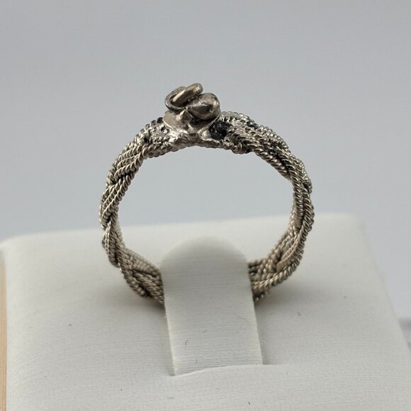 Vintage Sterling Silver Braided Wire Ring - Picture 2 of 7